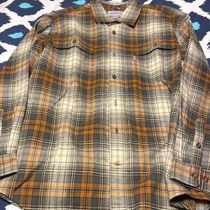 Carhartt Men’s Plaid Button-Down Shirt - Brown, Tan, Cream